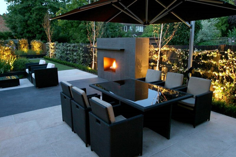 idee deco terrasse cheminee