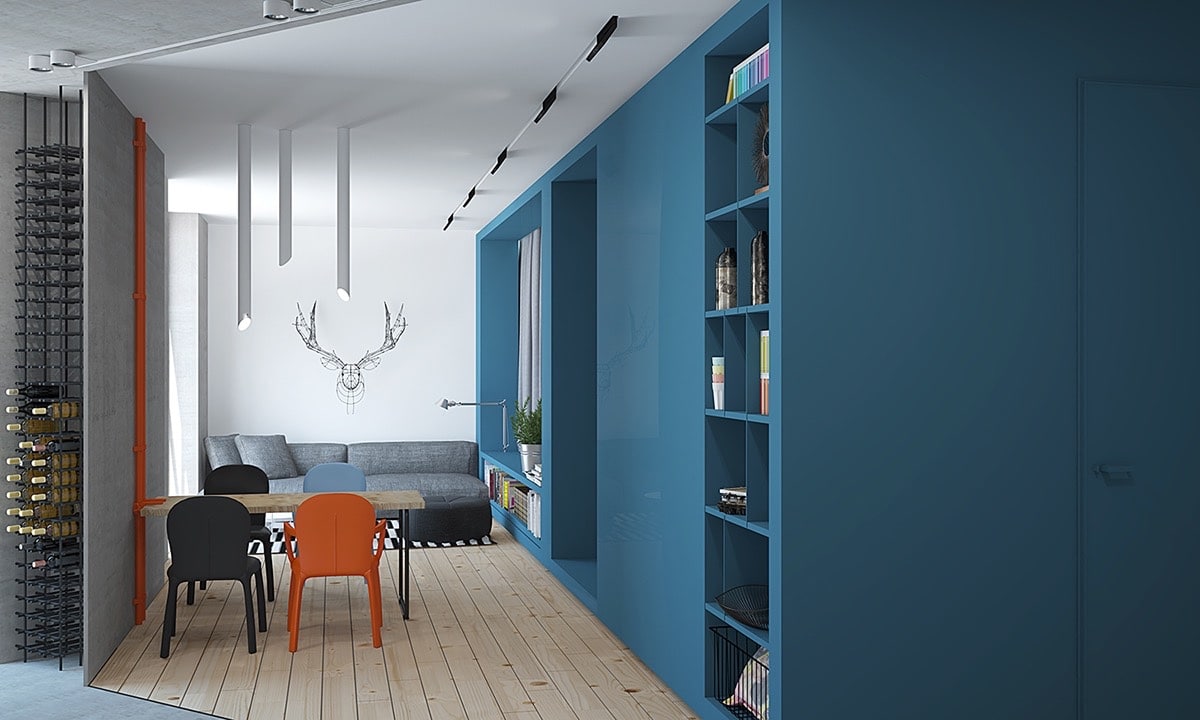 appartement moderne bleu