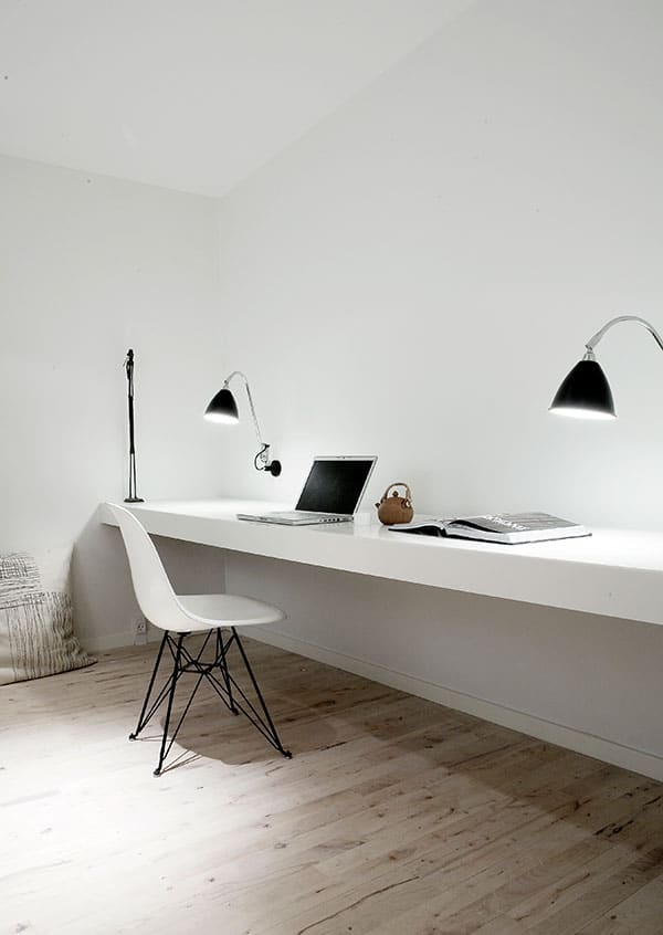 bureau minimaliste blanc