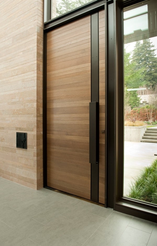 Porte d'entrée contemporaine bois