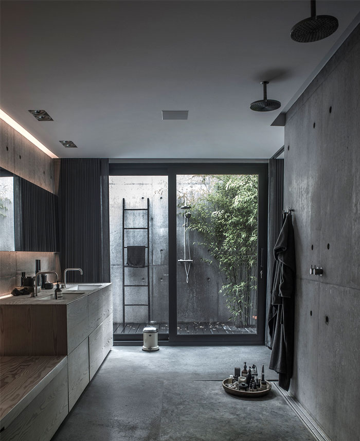 salle bain sobre tons gris