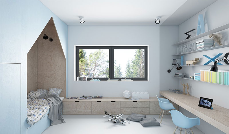 chambre enfant bleue