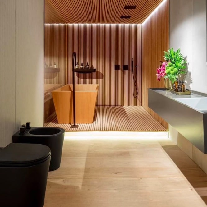 salle de bains avec design japonais