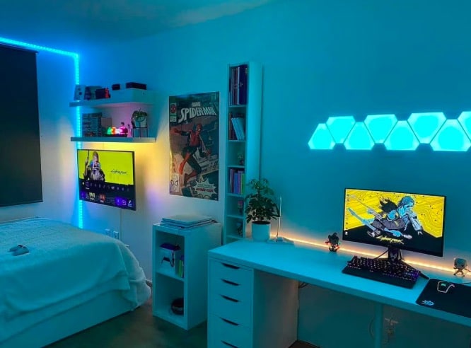 gaming room design avec néon