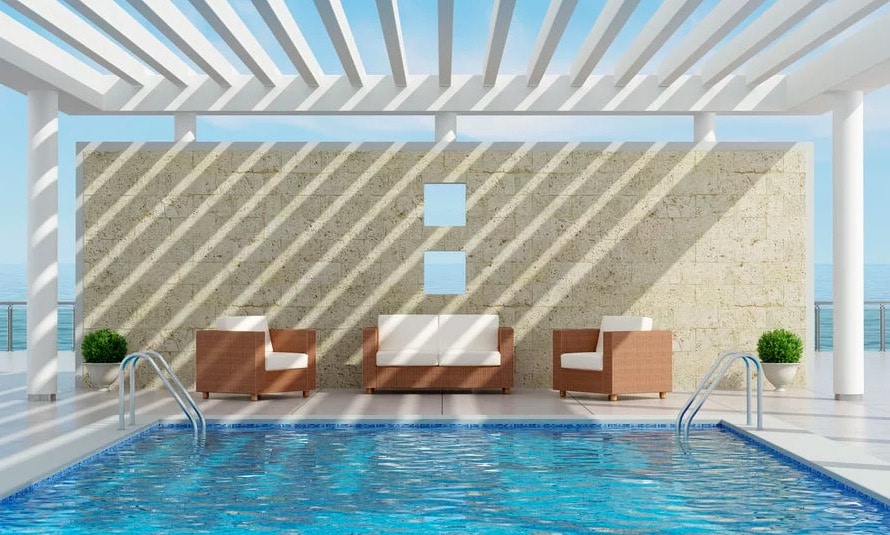 pergola pour protéger une piscine