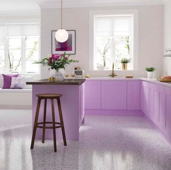 meuble cuisine mauve