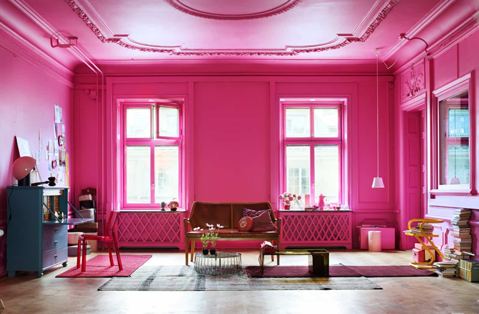 rose flashy murs et plafond