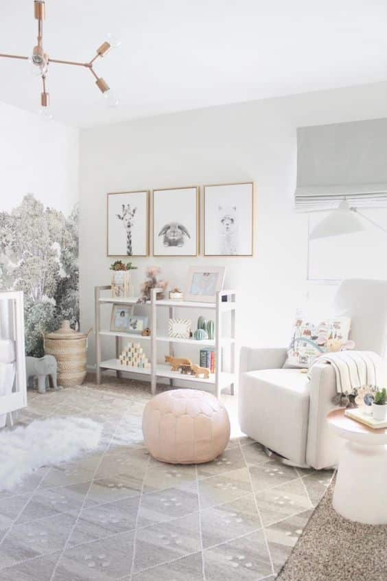 chambre d'enfant blanc gris