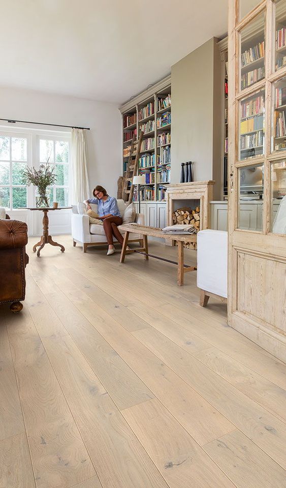 parquet contrecollé bois dans un salon vintage