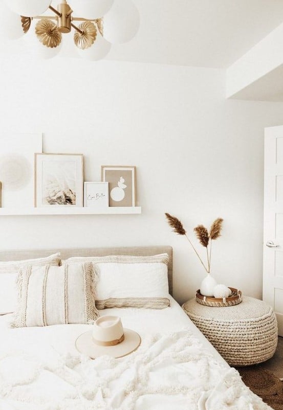 chambre boho blanche