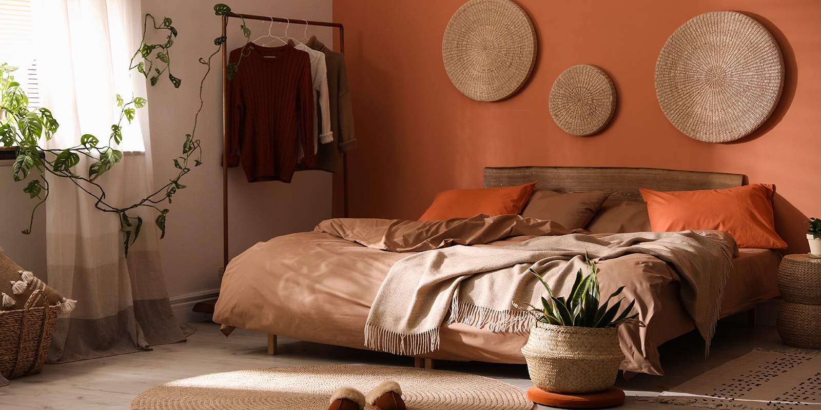 Couleur terracotta pour une chambre