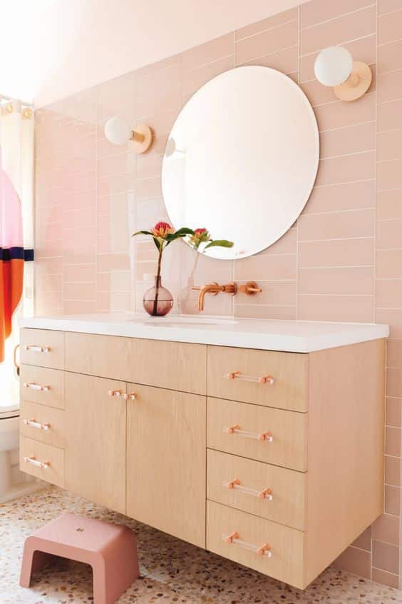 salle de bain blush