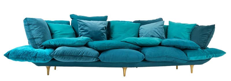 canapé droit comfy bleu turquoise