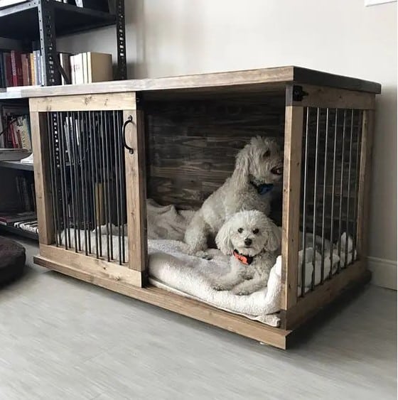 niche pour chien cosy avec porte coulissante