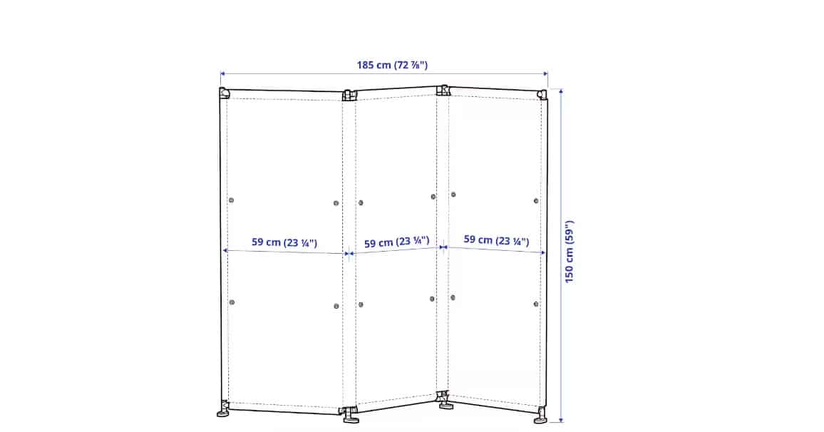 dimensions IKEA ytterskaer paravent