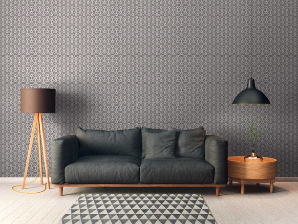 papier peint retro gris