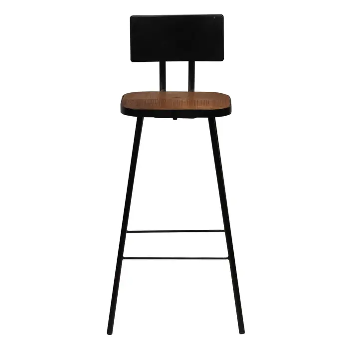 tabourets-de-bar-metal-noir-bois