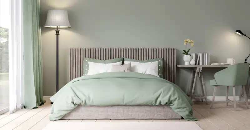 chambre vert pastel gris clair