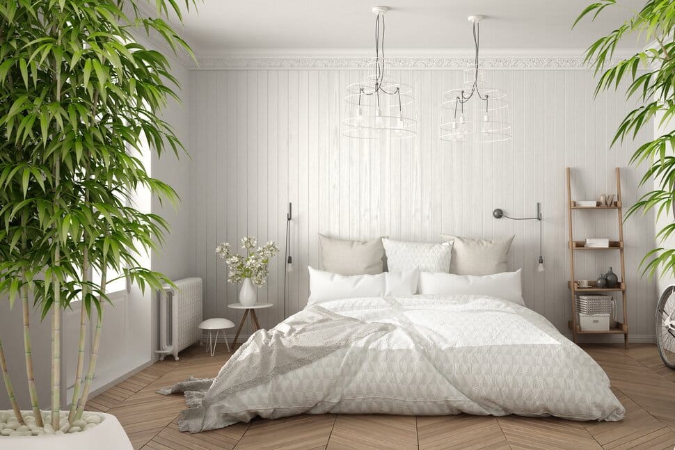 chambre zen avec des plantes