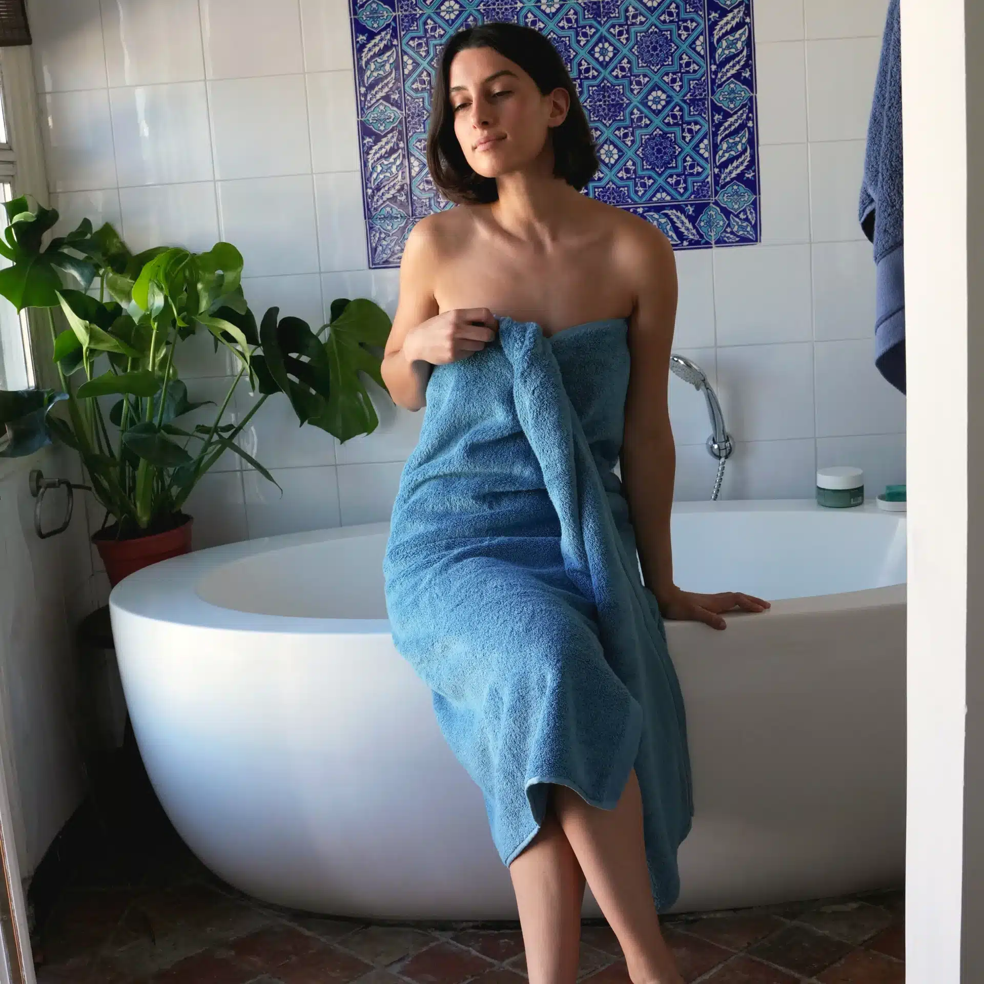 linge-bain-serviette-bleue